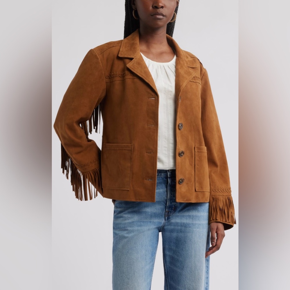 Suede Fringe Jacket
Treasure & Bond In: Tan